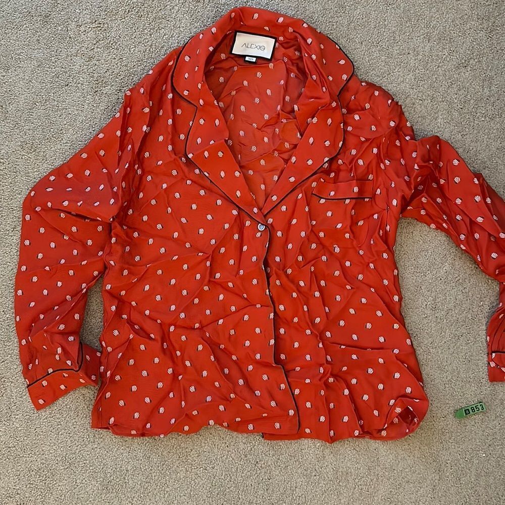 ALEXIE XS orange red blouse new
